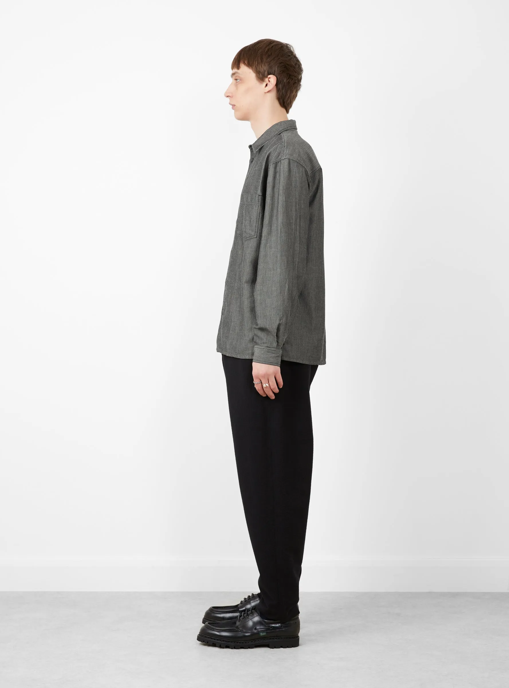 Alva Skate Wool Blend Seersucker Trouser Black