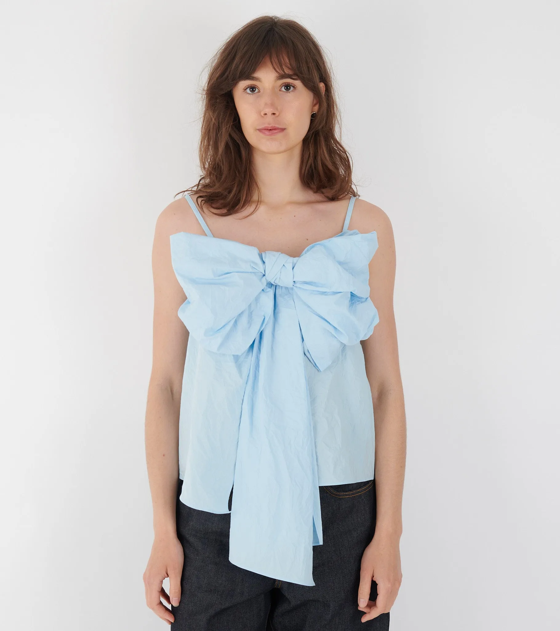 Bow Strap Top Light Blue