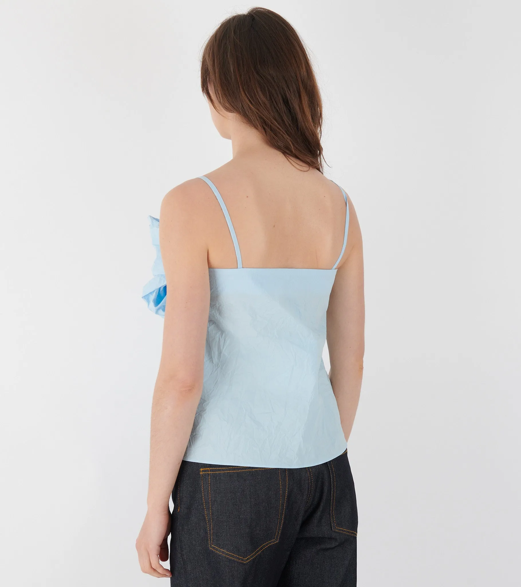 Bow Strap Top Light Blue