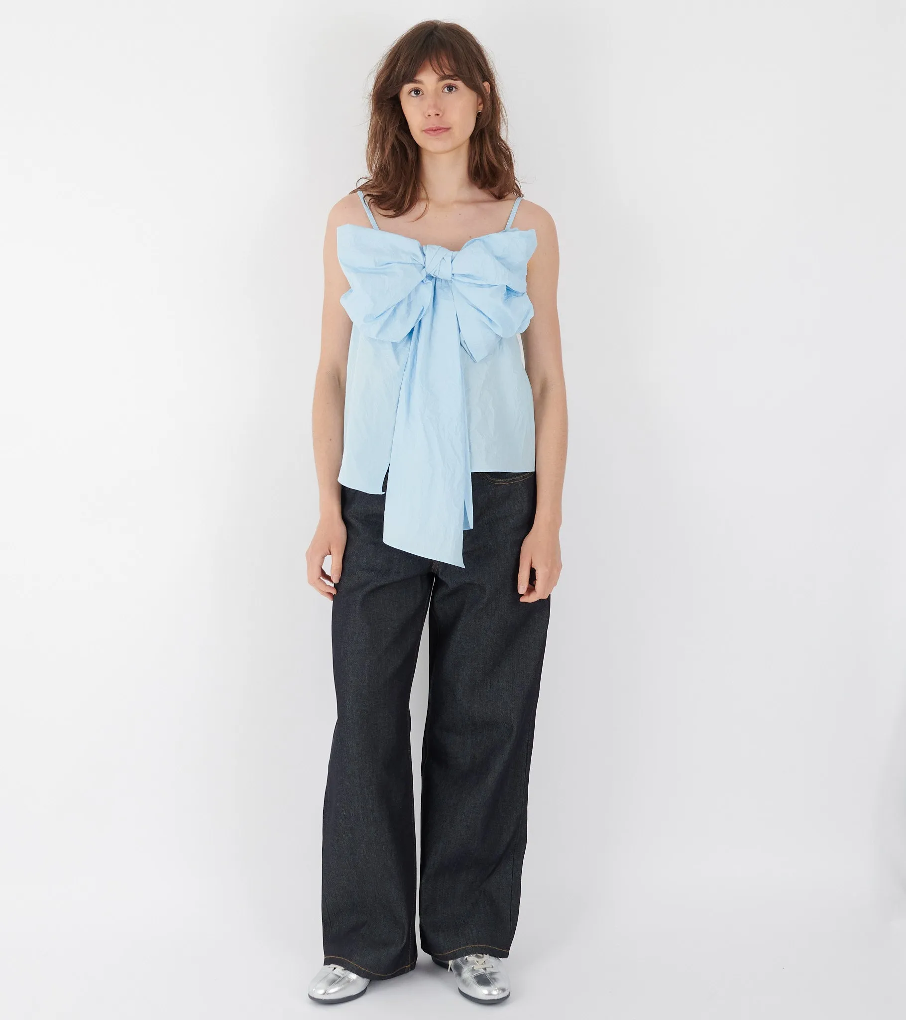 Bow Strap Top Light Blue