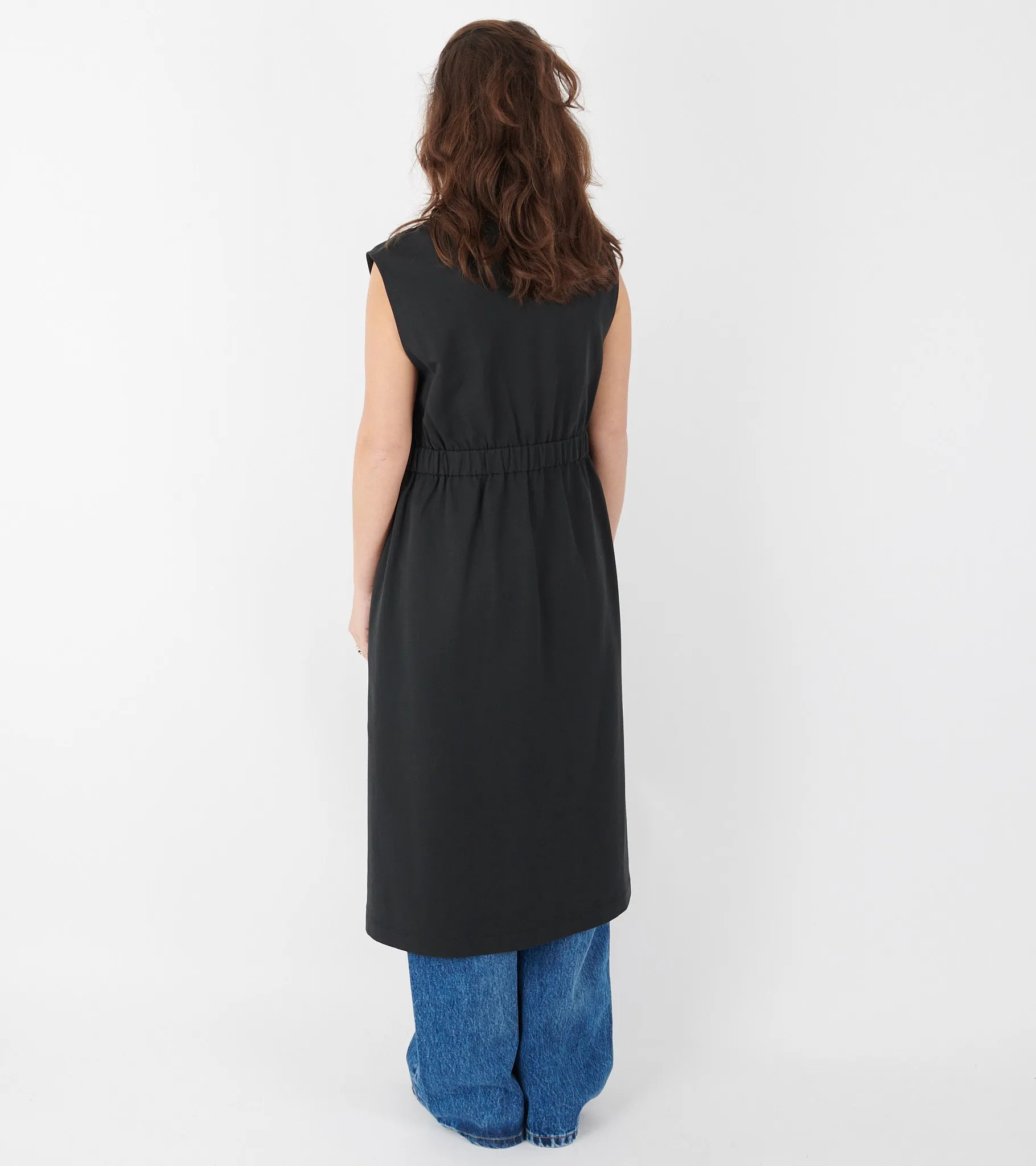 Cotton Midi Dress Black
