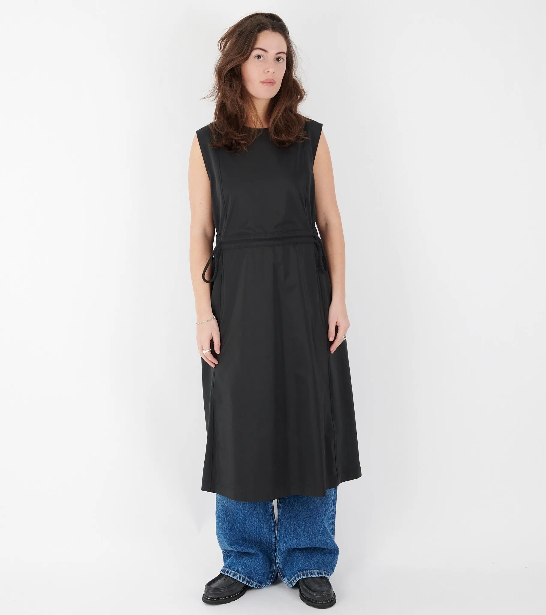 Cotton Midi Dress Black