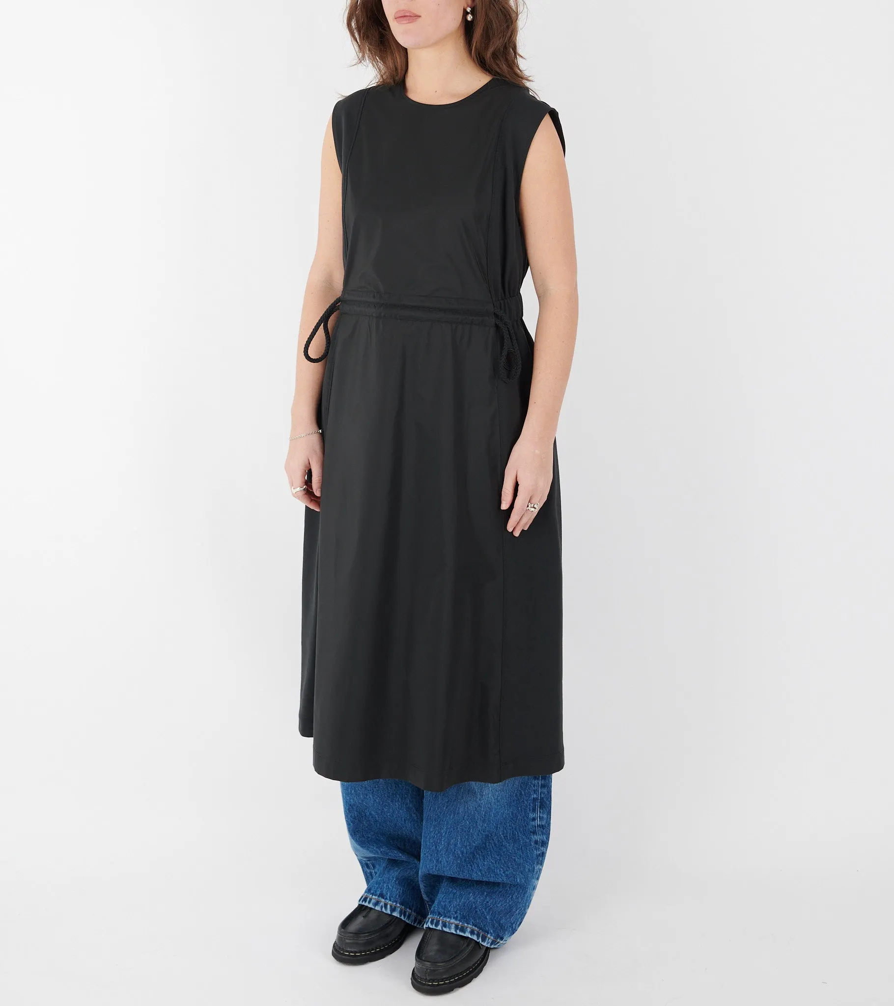 Cotton Midi Dress Black