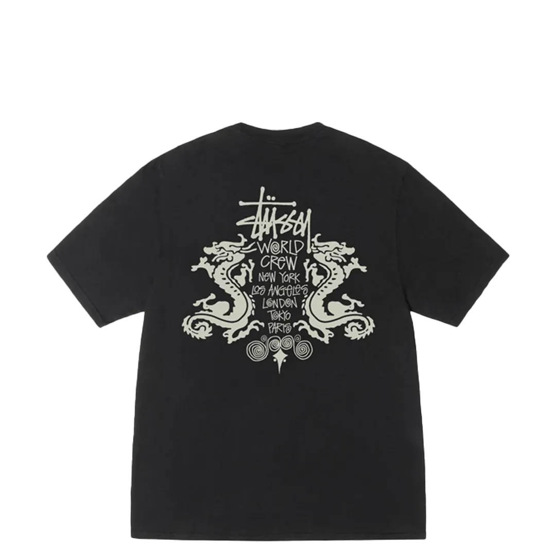 DOUBLE DRAGON PIGMENT DYED TEE BLACK