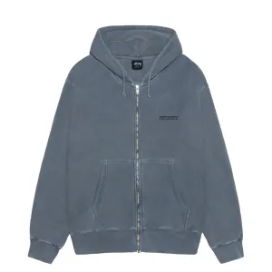 JUMBO PIGMENT DYED ZIP UP HOODIE NAVY