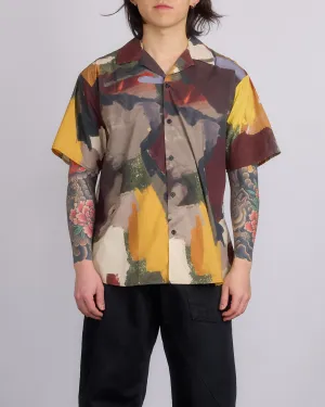 JW Anderson Printed Button Short Sleeve Shirt Olive