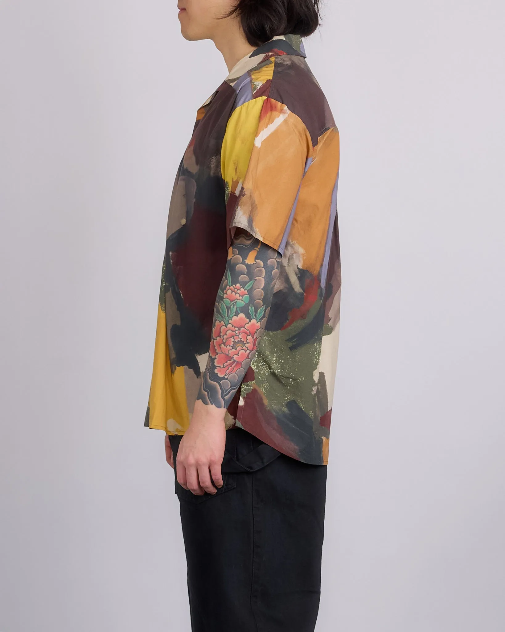 JW Anderson Printed Button Short Sleeve Shirt Olive