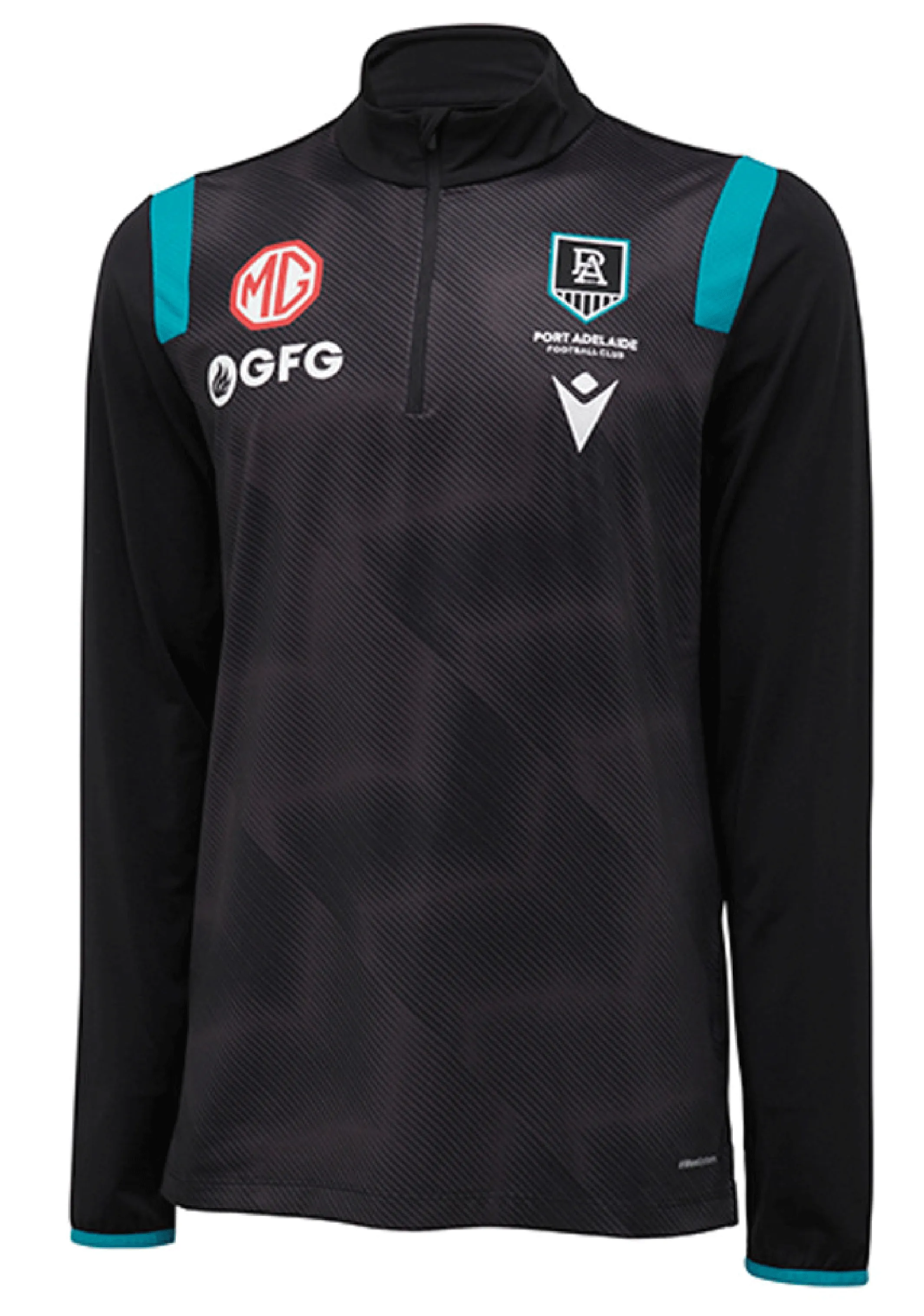Macron Mens Port Adelaide 2022 1/4 Zip Training Top <BR> 58542826