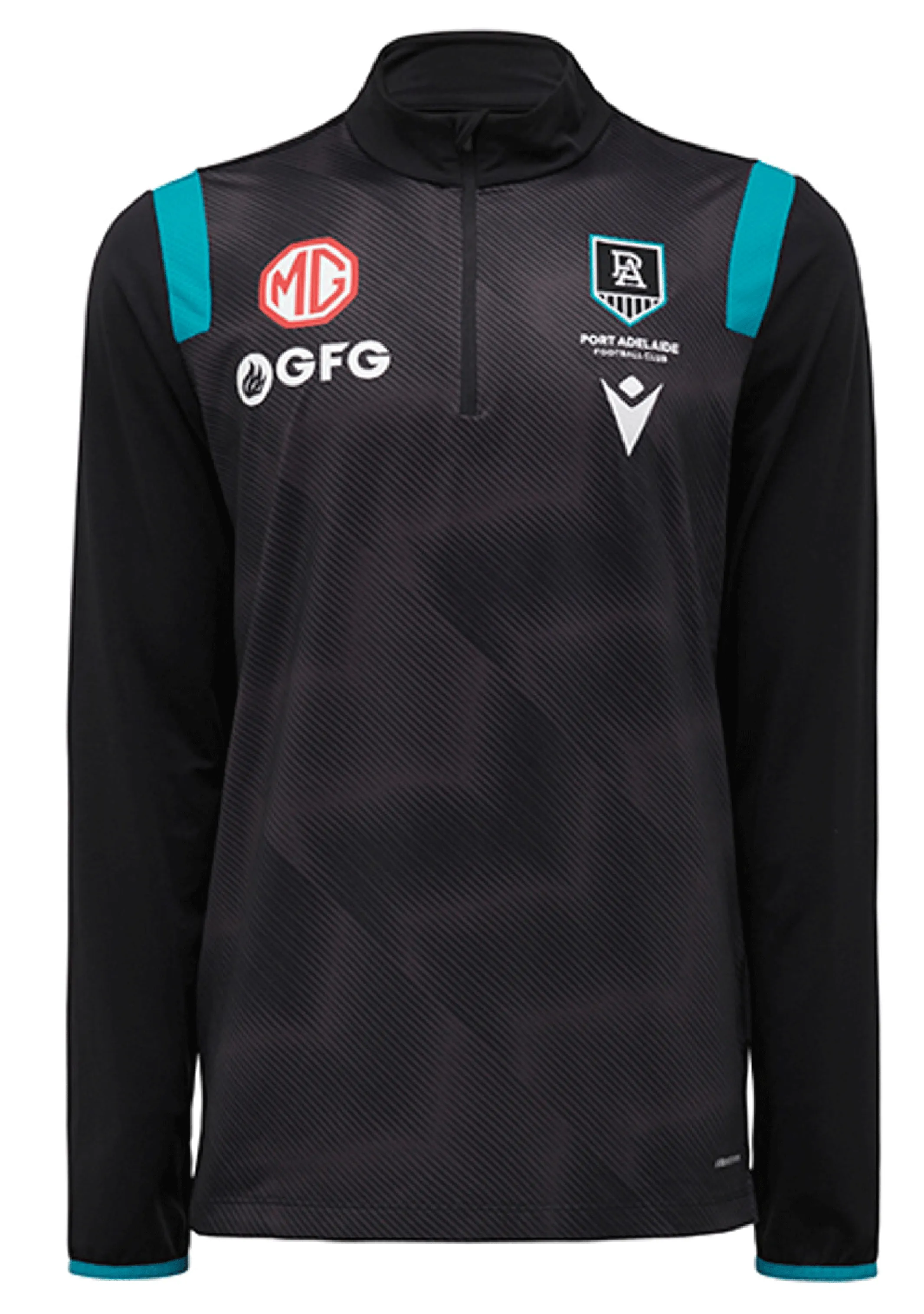 Macron Mens Port Adelaide 2022 1/4 Zip Training Top <BR> 58542826