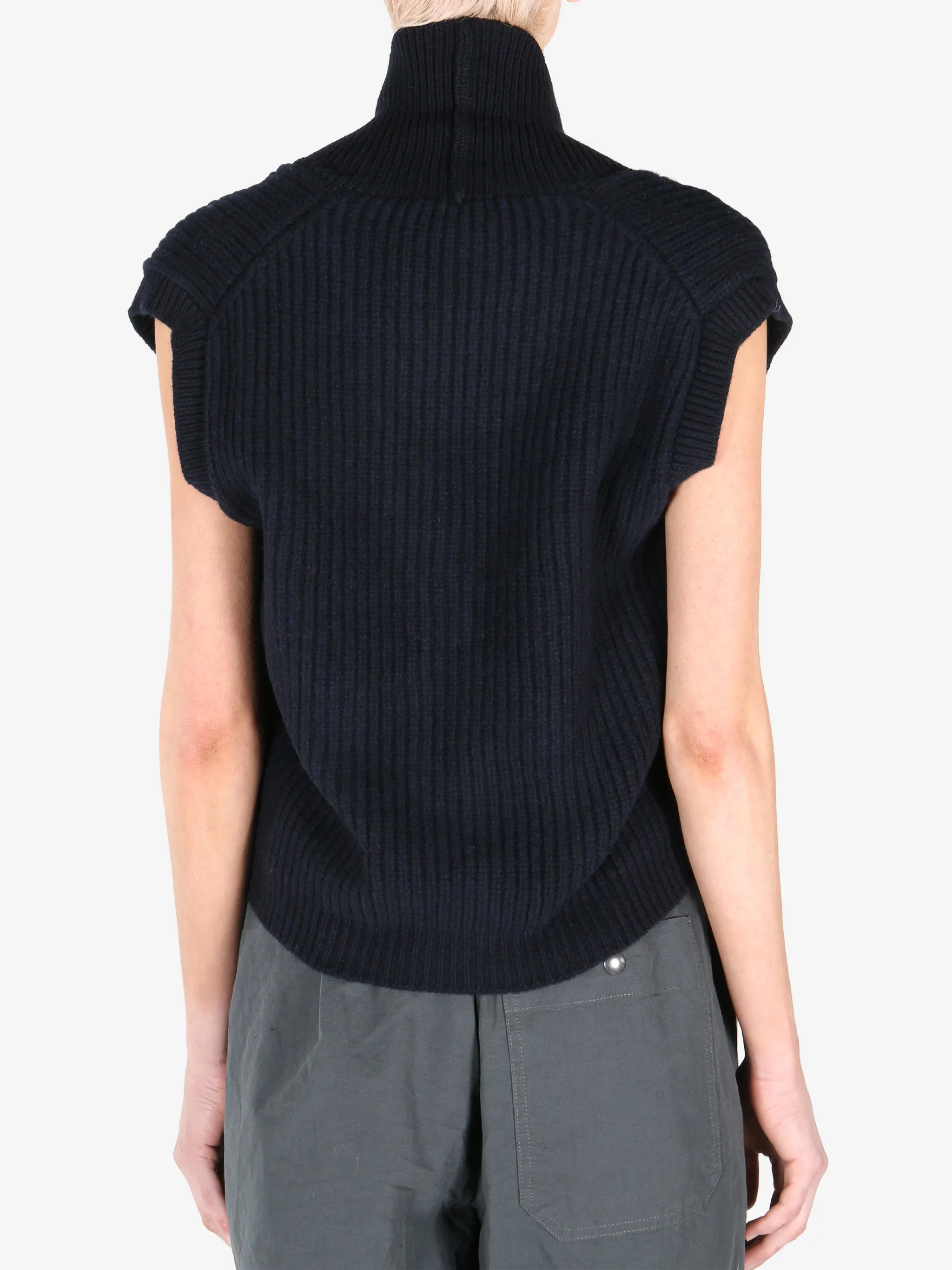 MARGARET HOWELL - Women English Rib Shawl Collar Waistcoat