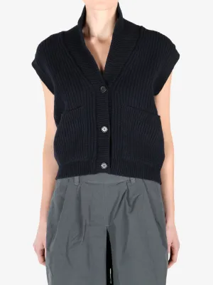 MARGARET HOWELL - Women English Rib Shawl Collar Waistcoat