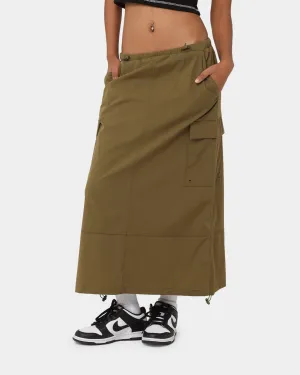 MNML Women's Parachute Maxi Skirt Khaki