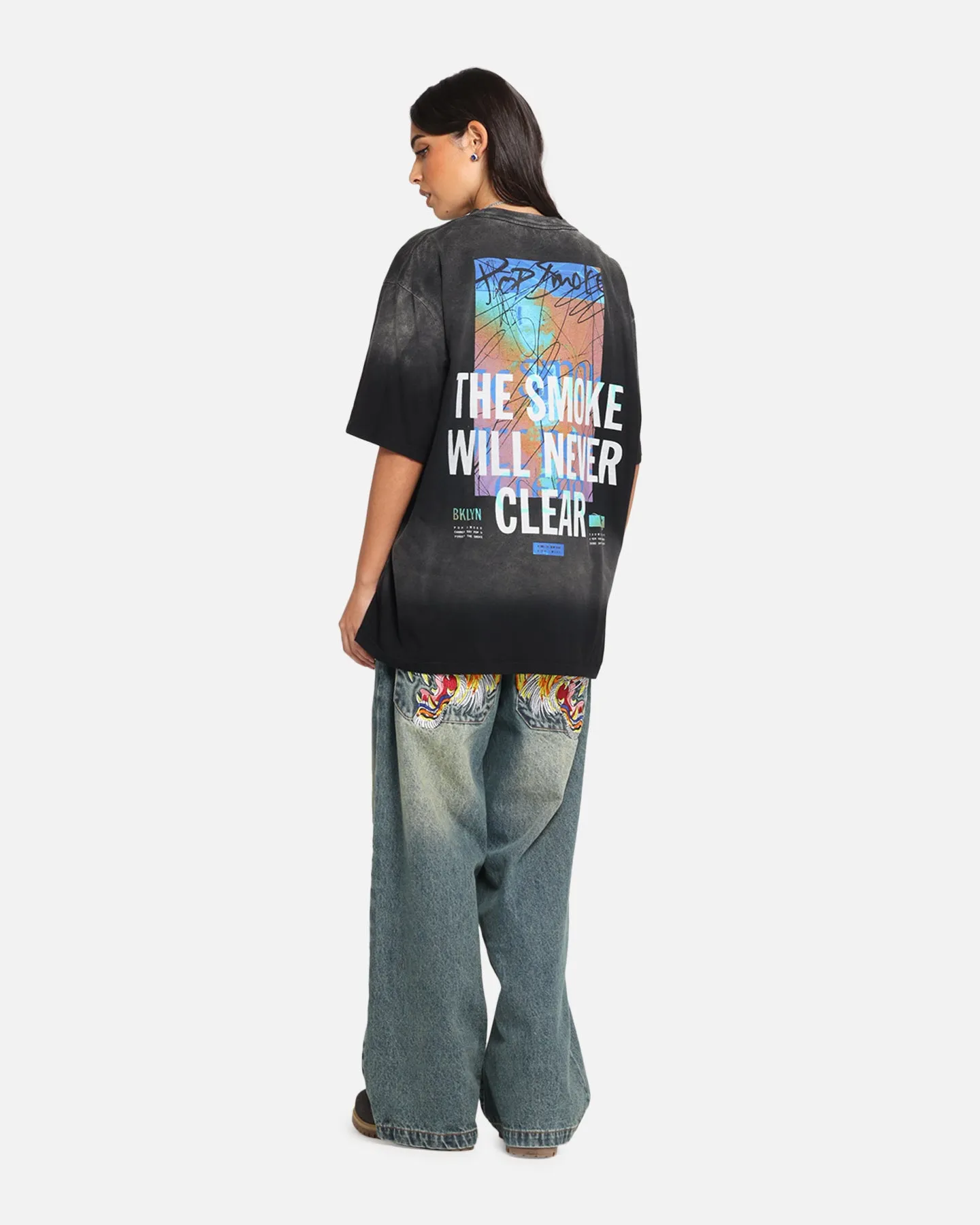 Pop Smoke Never Clear T-Shirt Black Wash