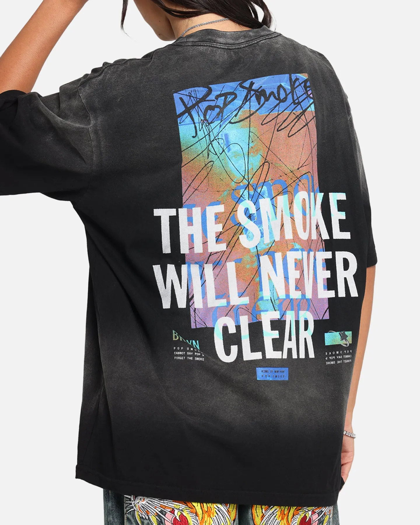 Pop Smoke Never Clear T-Shirt Black Wash