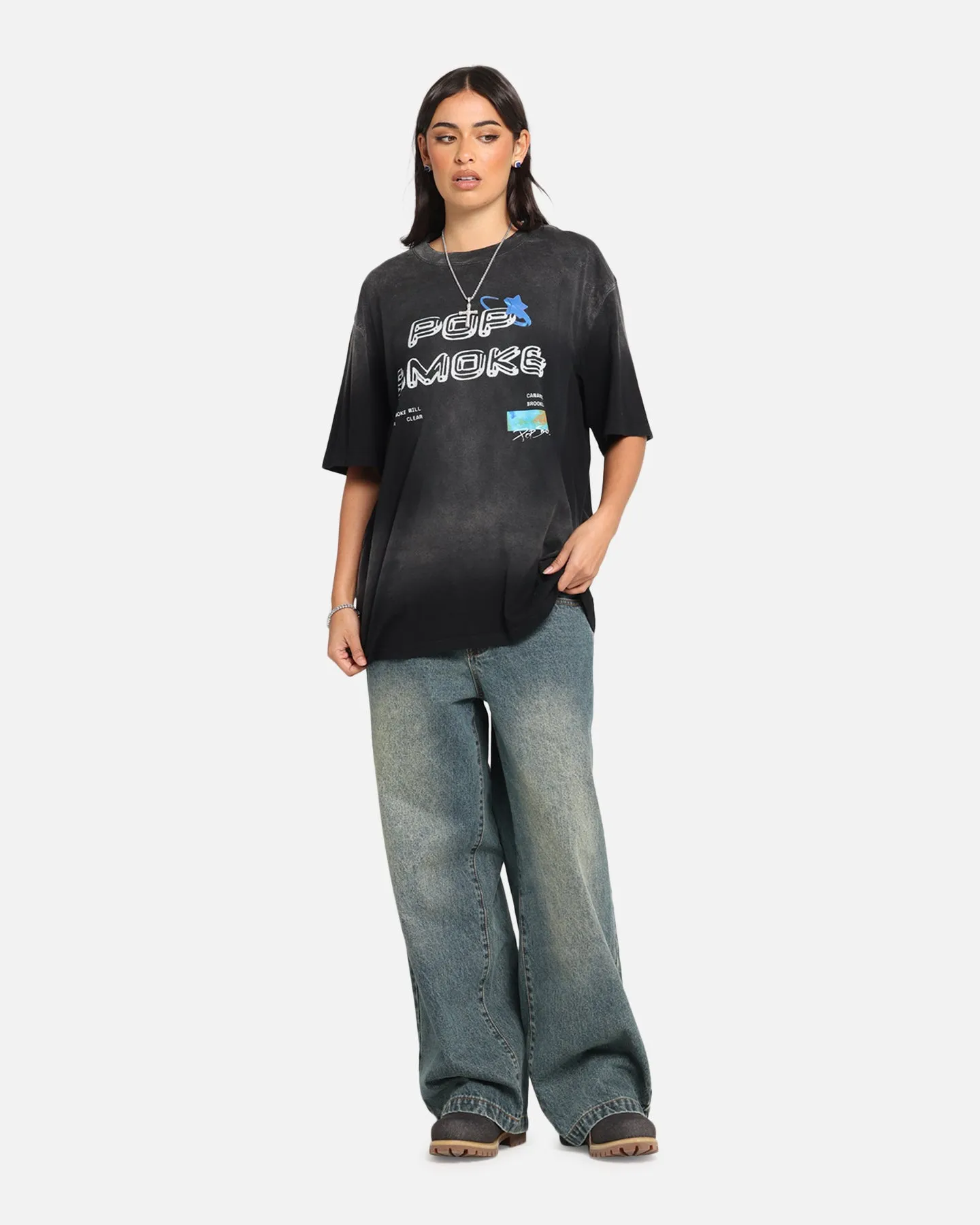 Pop Smoke Never Clear T-Shirt Black Wash
