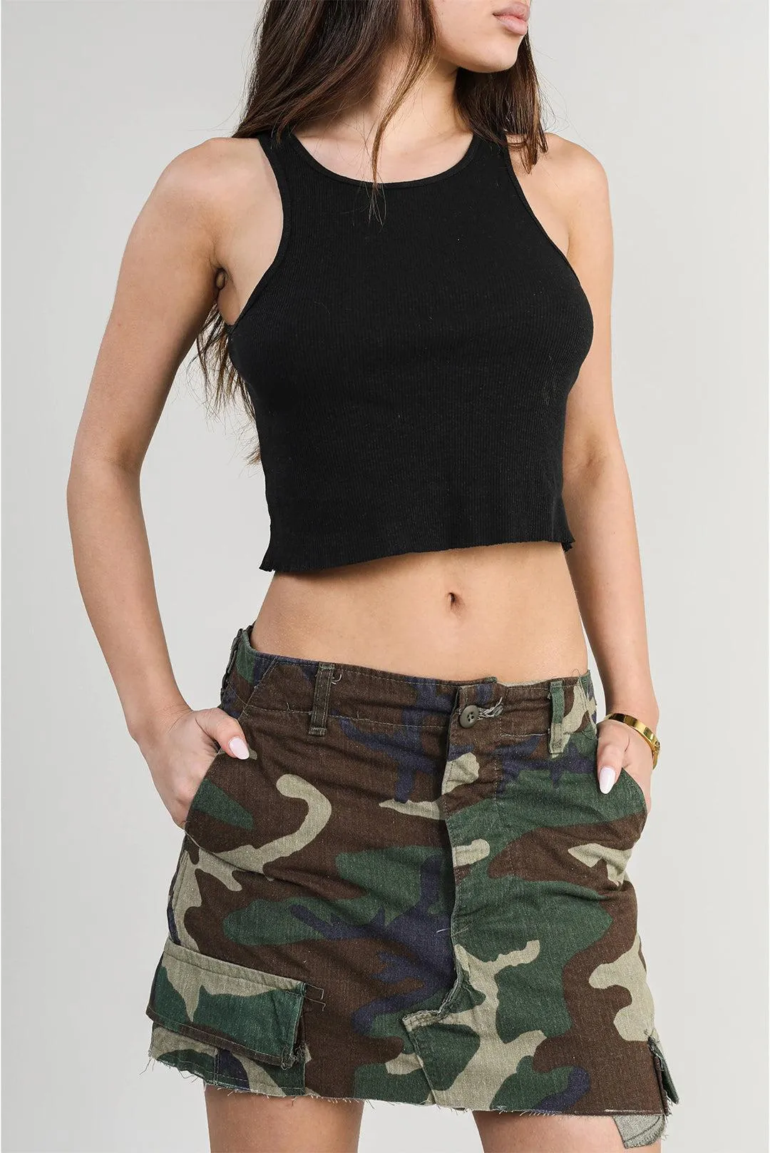 Rework Camo Mini Skirt - XS. S. M. L