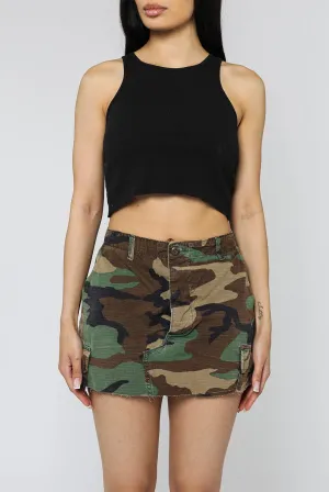 Rework Camo Mini Skirt - XS. S. M. L