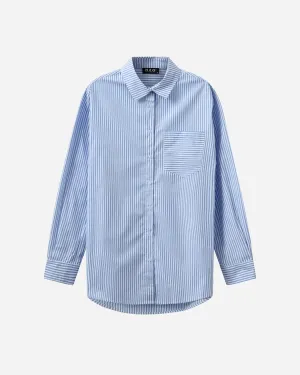 Rnne Essential Pajamas Shirt L/S - Blue/White Stripe