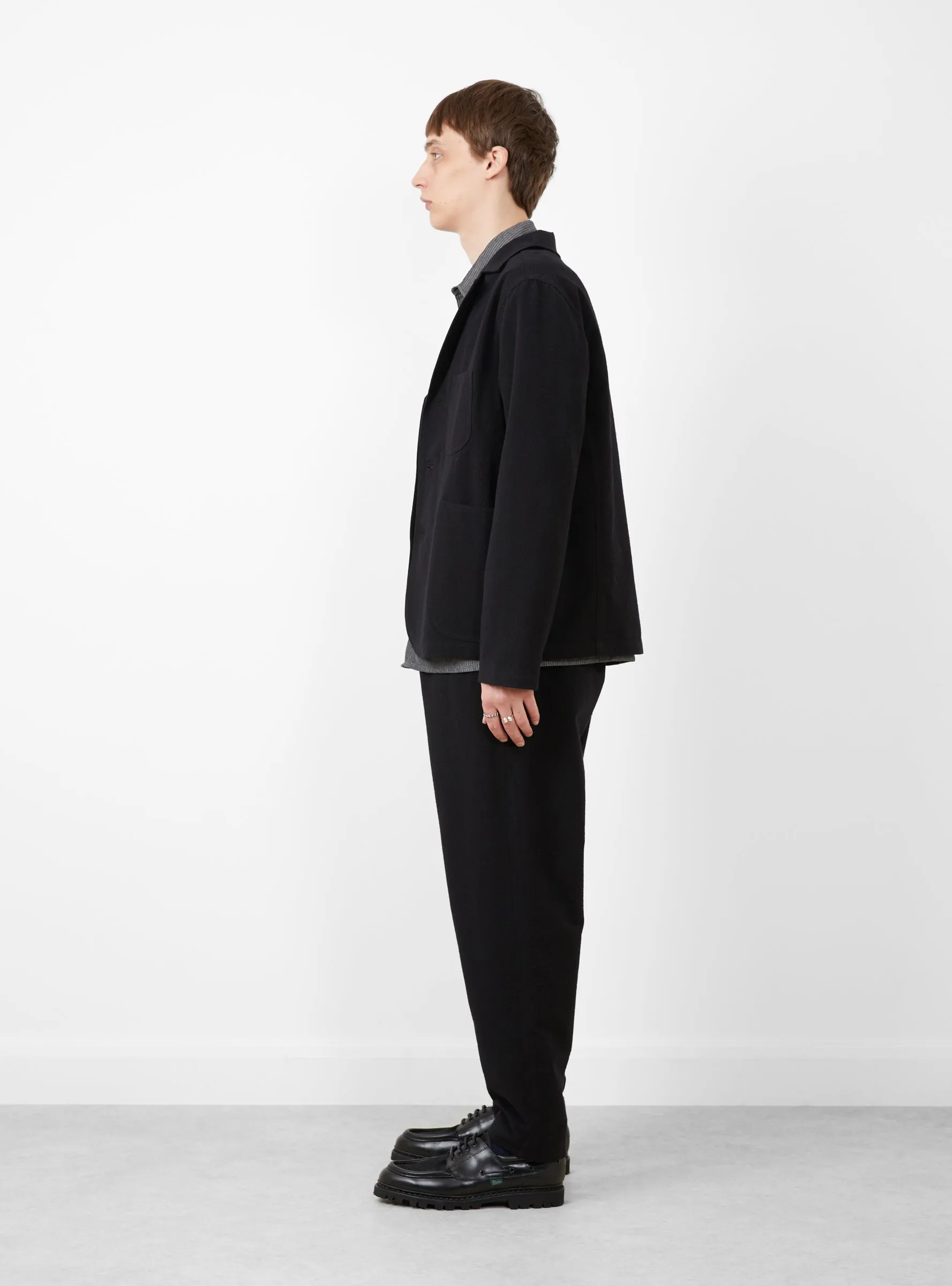 Scuttlers Wool Blend Seersucker Jacket Black