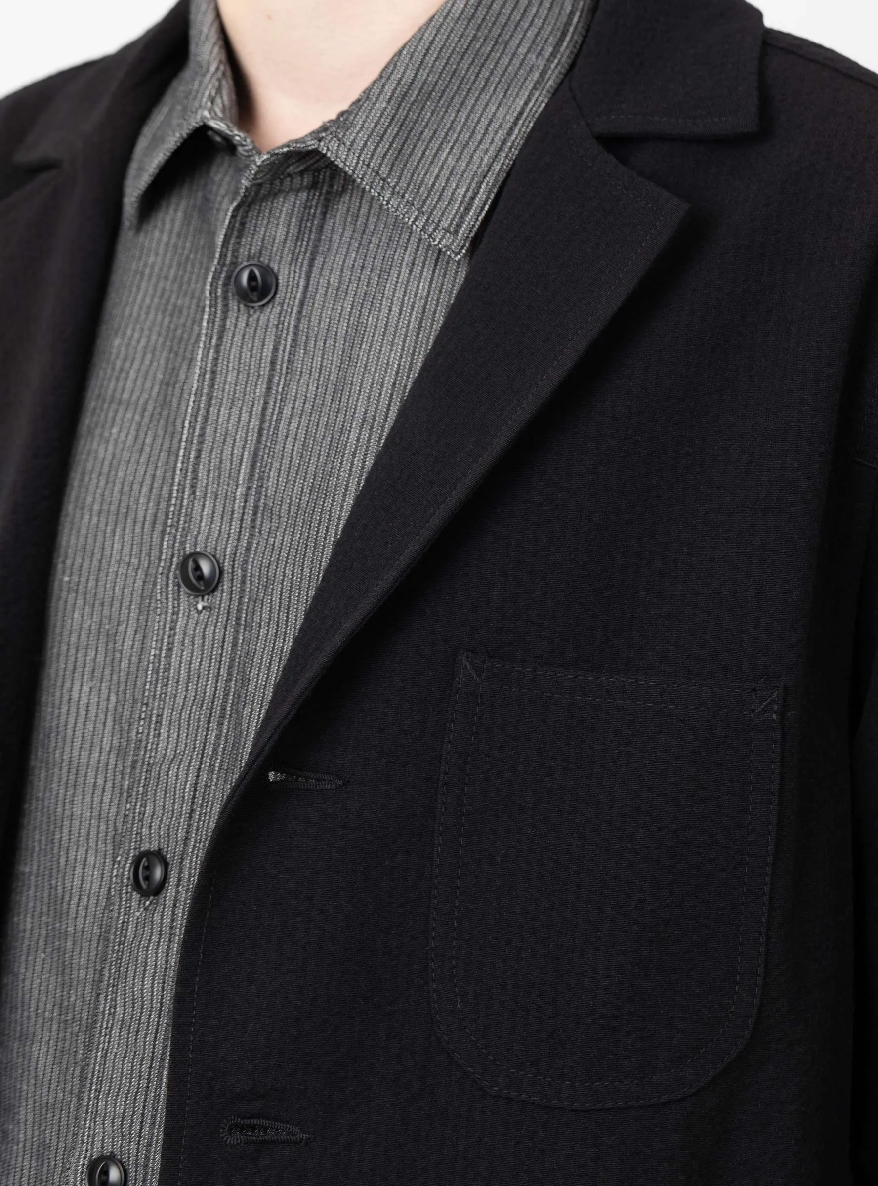 Scuttlers Wool Blend Seersucker Jacket Black