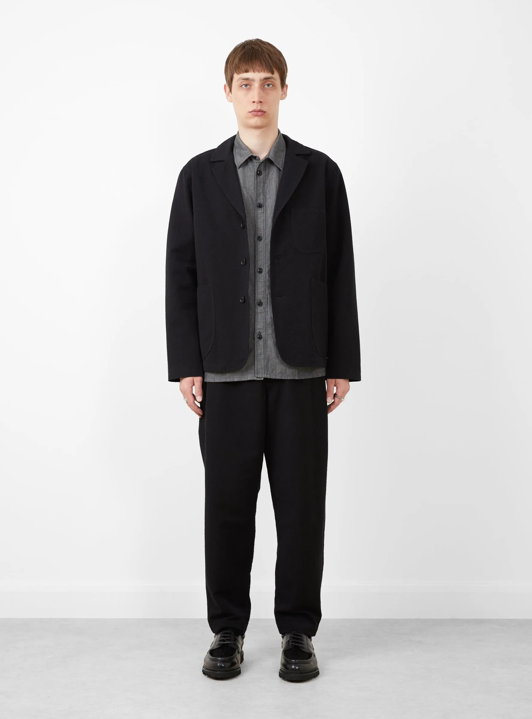 Scuttlers Wool Blend Seersucker Jacket Black