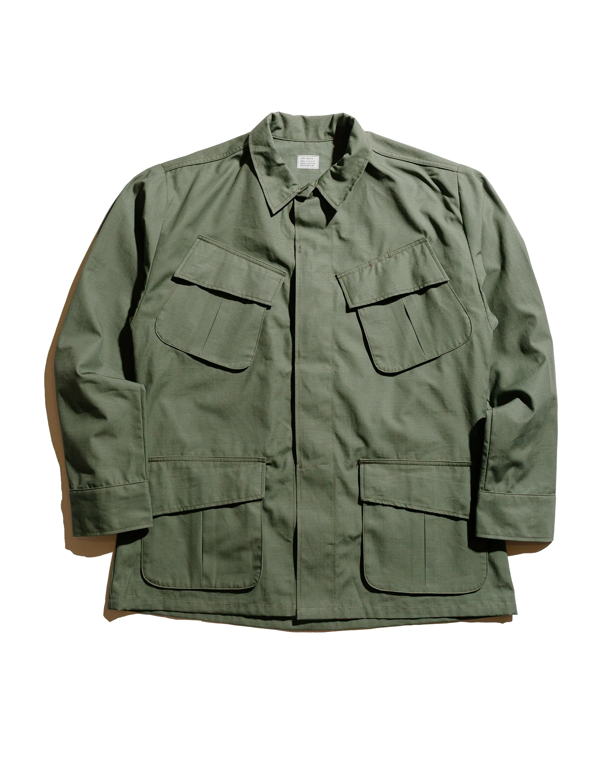 The Real McCoy's MJ25004 Coat. Man's. Cotton Rip-Stop Poplin Olive