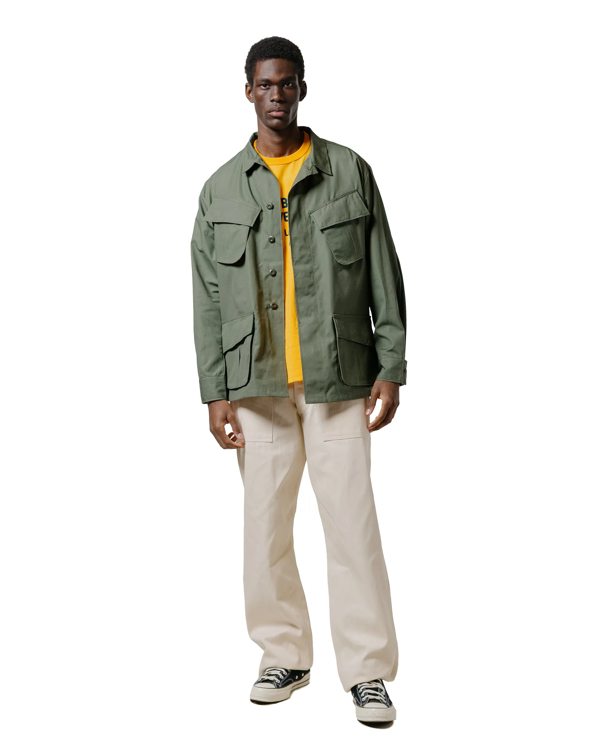 The Real McCoy's MJ25004 Coat. Man's. Cotton Rip-Stop Poplin Olive