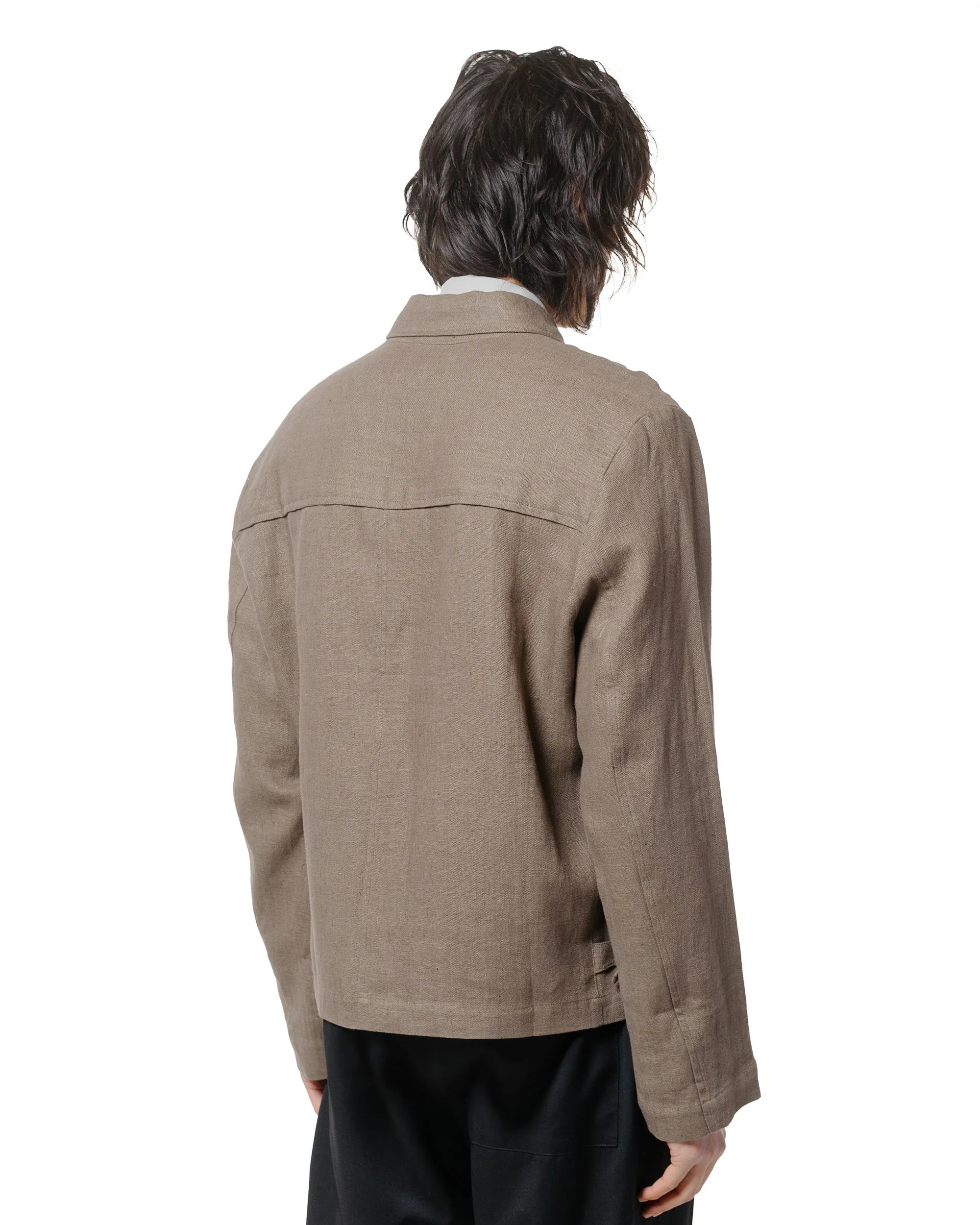 Wanze Button Up Blouson Natural Linen Taupe