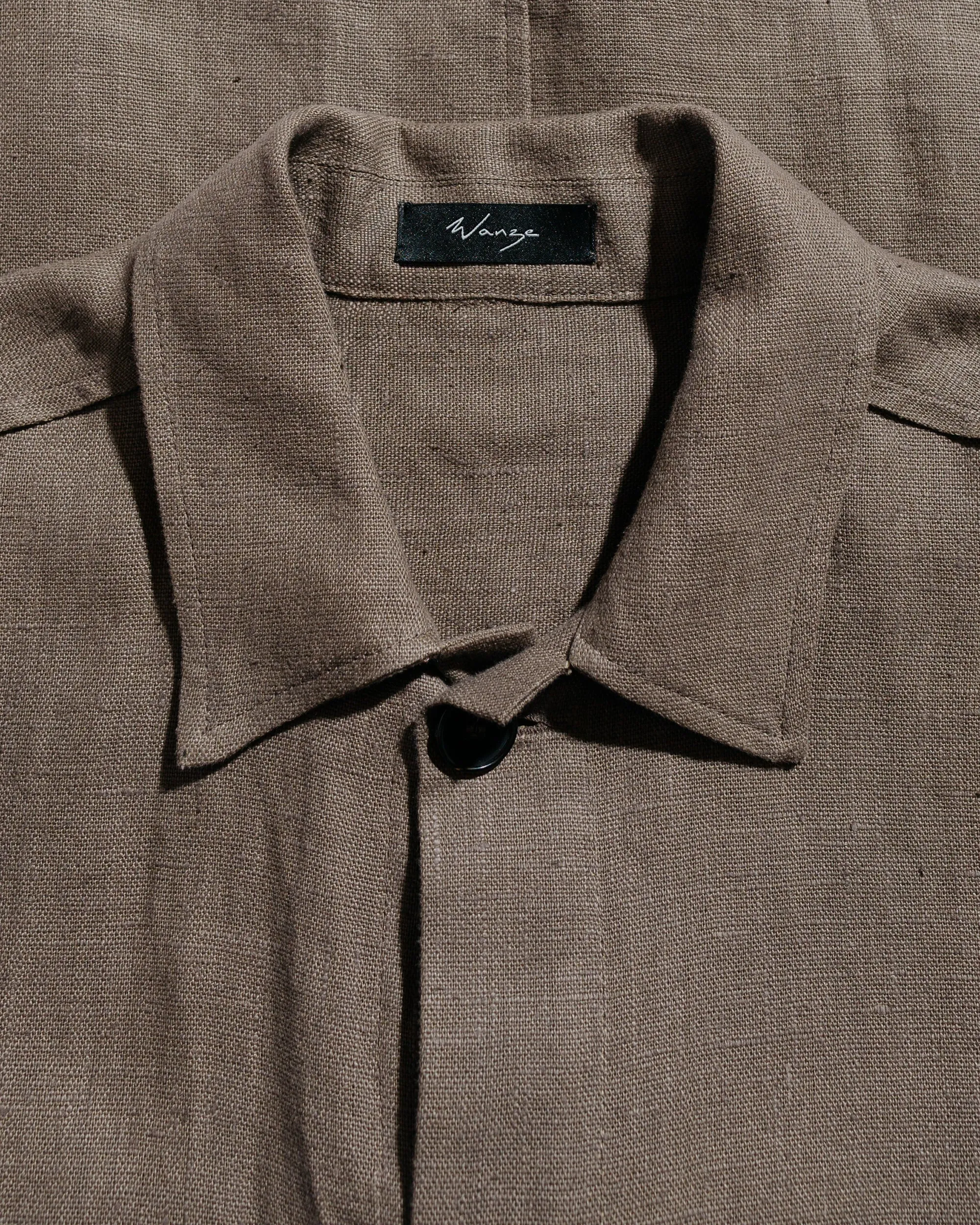 Wanze Button Up Blouson Natural Linen Taupe