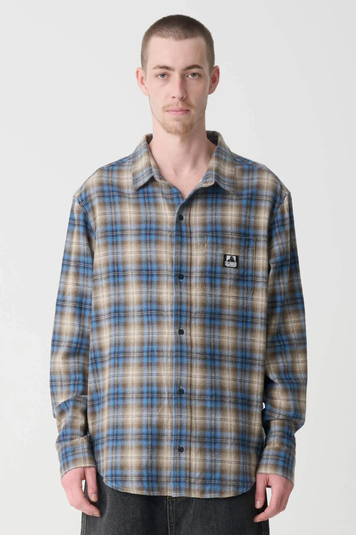X-Large Liam Check LS Shirt Blue