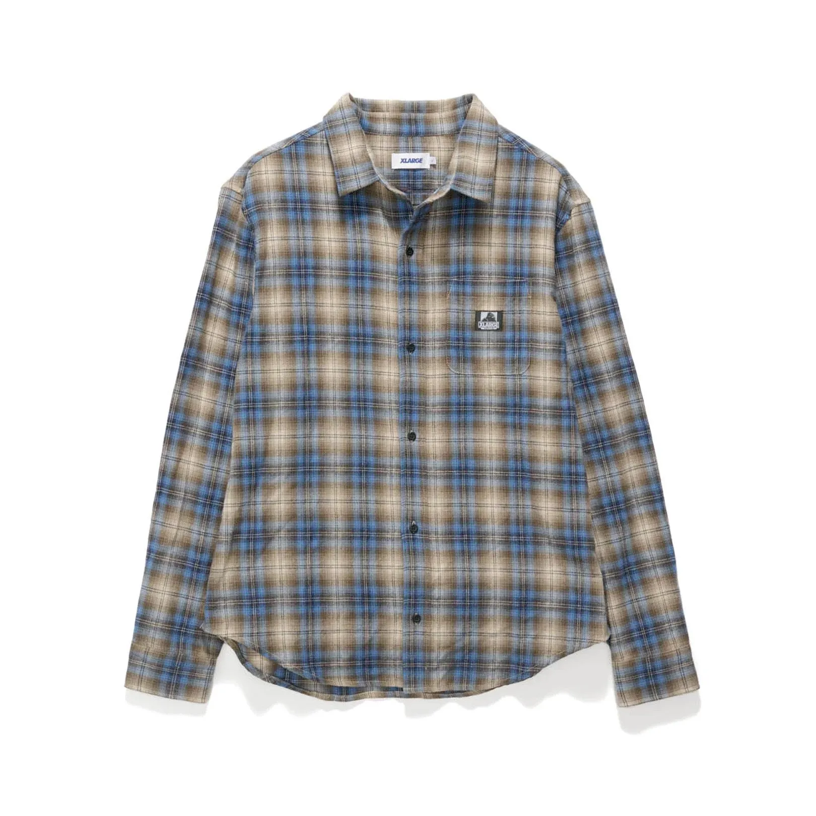 X-Large Liam Check LS Shirt Blue