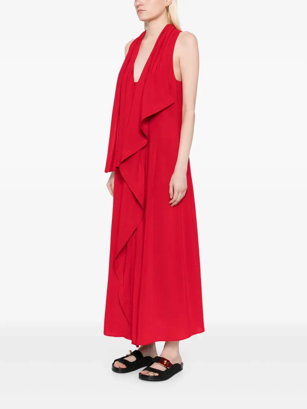 YOHJI YAMAMOTO - Women Long Draped Sleeveless Dress