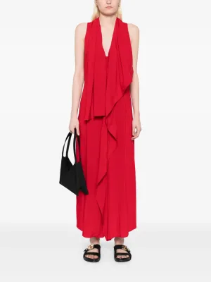 YOHJI YAMAMOTO - Women Long Draped Sleeveless Dress